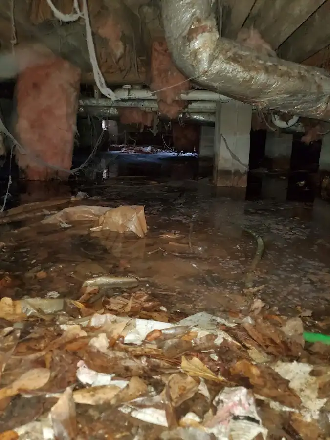 Crawl space flood assessment for Commercial Water Damage Restoration in Alma