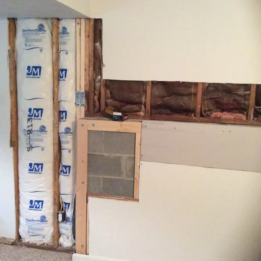 Wall insulation replacement during Contents Cleaning & Restoration in Alma